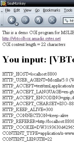 VBToolbox CGI Demo